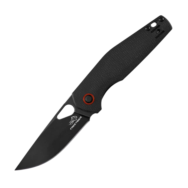 Ganzo Firebird Folding Knife Black G10 Handle Black D2 Drop Point