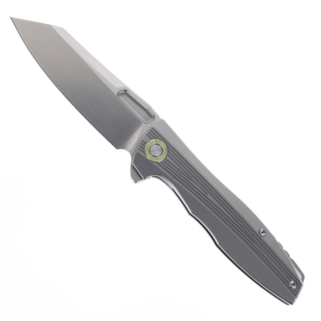 TwoSun Folding Knife Fire Titanium Handle K110 Plain Edge