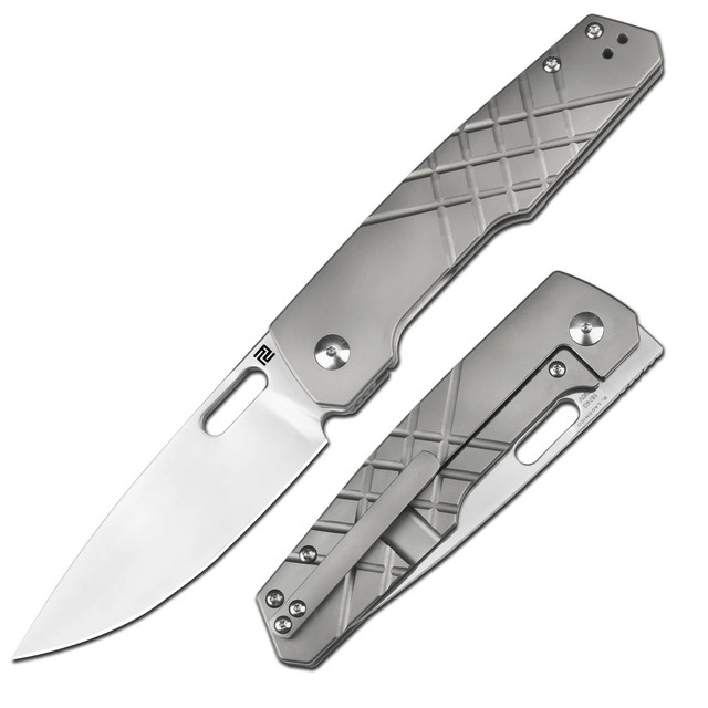 Artisan Cutlery Gambit Folding Knife Gray Titanium/Black G10