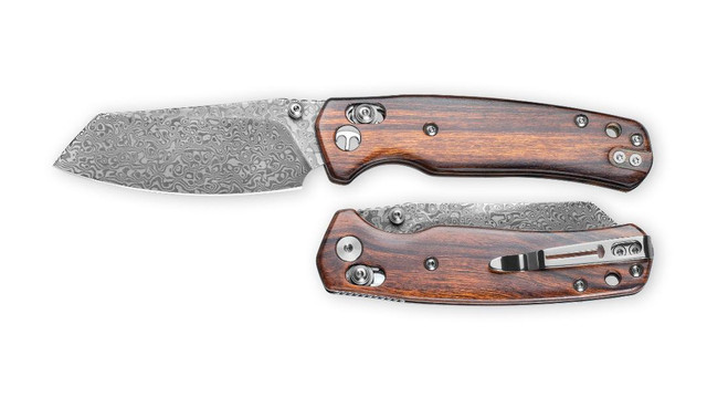 Bestechman Cicada's Wing Folding Knife Red Natural Stabilized Wood