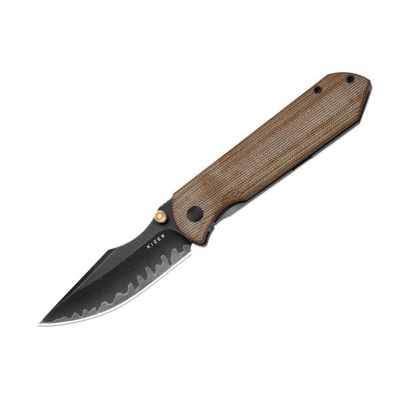 Kizer Harpoon Fold Folding Knife Gray Titanium Handle Elmax Drop