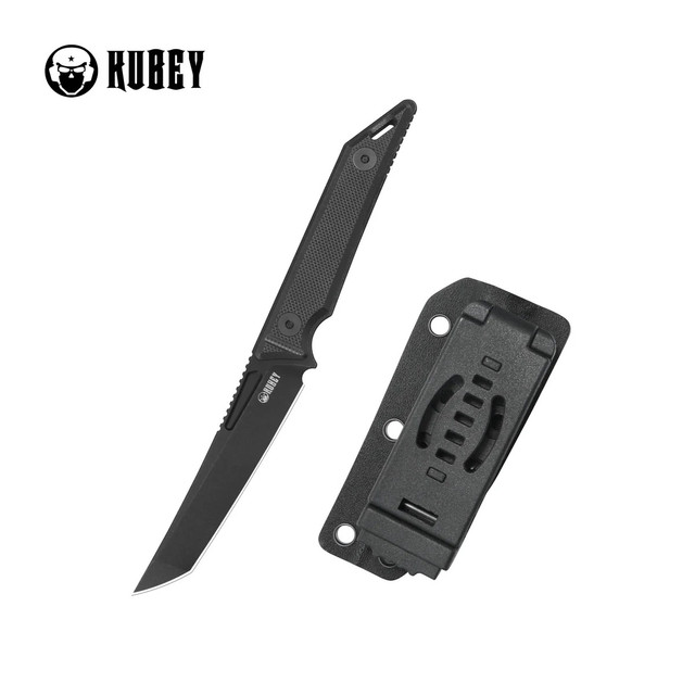 Kubey Goliath Fixed Blade Knife Denim Micarta Handle 14C28N Tanto