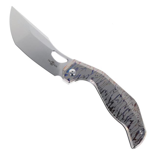 Trivisa Crateris-03D Button Lock Folding Knife Tan G10 Handle