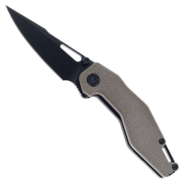 Klaken Fixed Blade Knife Black G10 Handle 14C28N Plain Edge Black