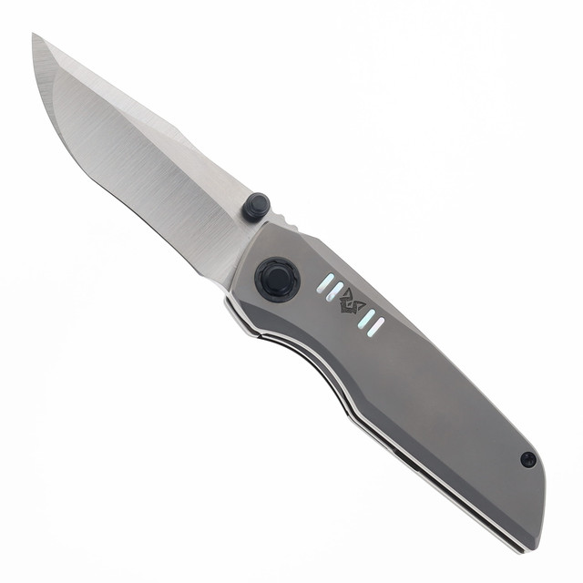 TwoSun Folding Knife Zirconium Damascus Handle M390 Plain Edge