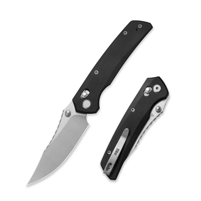 Geo Noxiz Folding Knife Black Titanium Handle M390 Sheepsfoot