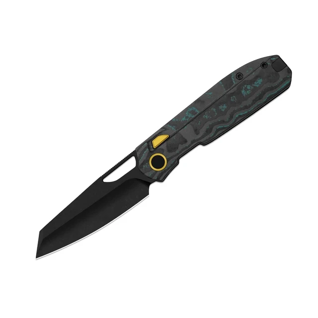 Two Sun Folding Knife Black Micarta Handle N690 Plain Edge TS442