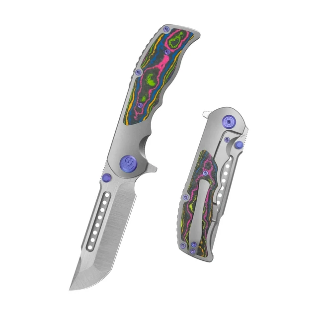 KB Knives Venom Folding Knife Sandblast Titanium Handle S90V