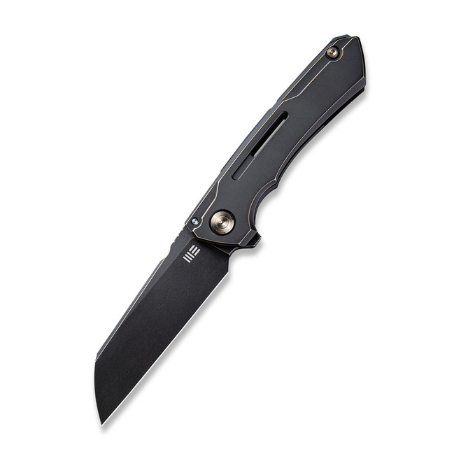 WE Knife Mini Buster Frame Lock Knife Antique Bronze Ti Handle Plain Blk SW 20CV Blade 2003B WE Knife Mini Buster Frame Lock Knife Antique Bronze Ti Handle Plain Blk SW 20CV Blade 2003B