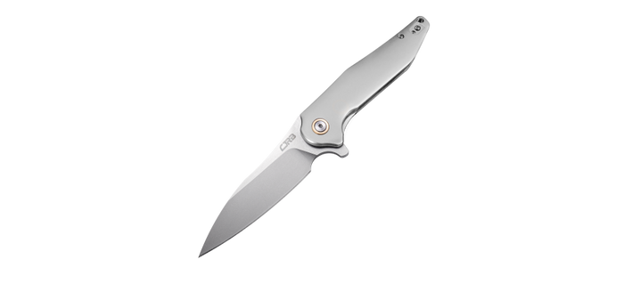 CJRB Agave Liner Lock Knife Gray Aluminum Handle Plain D2 Stonewash Blade J1911-ALC