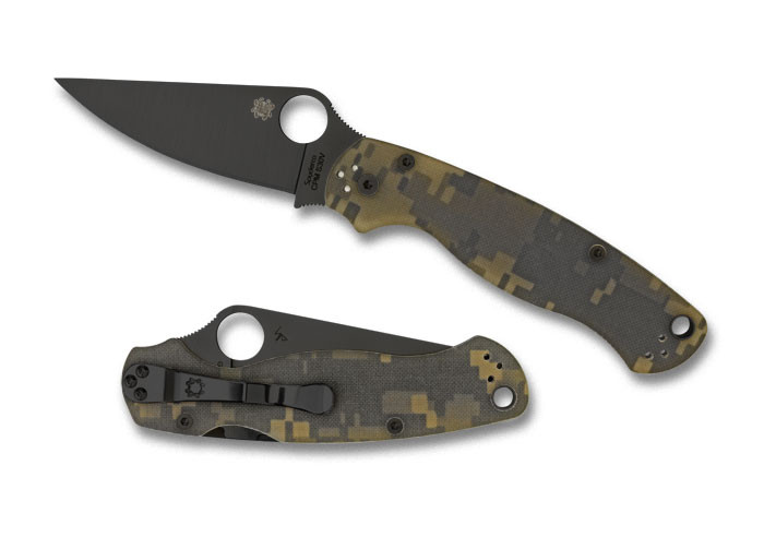 momo 様 Spyderco, ParaMilitary2, Black Blade, Plain Edge, Folding Knife