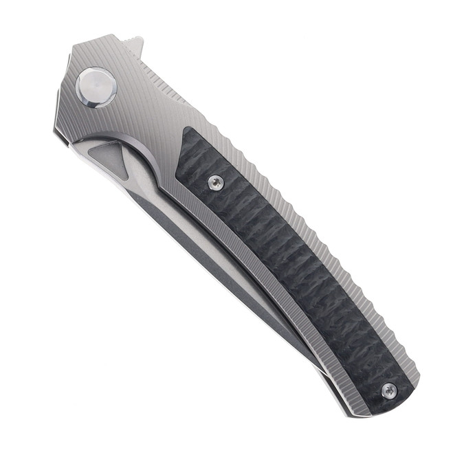 TwoSun TS81 Frame Lock Knife Titanium + CF Handle M390 Blade TS81-M390