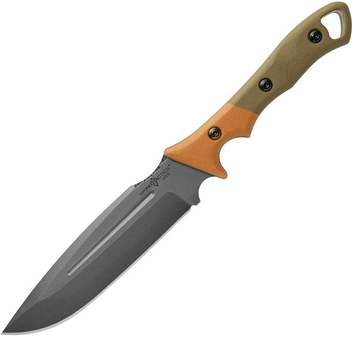 TOPS Viking Tactics Norseman Fixed Knife Green Tan Micarta Handle