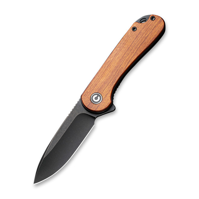 CIVIVI Elementum Liner Lock Knife Cuibortia Wood Handle Blackwash Plain D2 Blade C907U