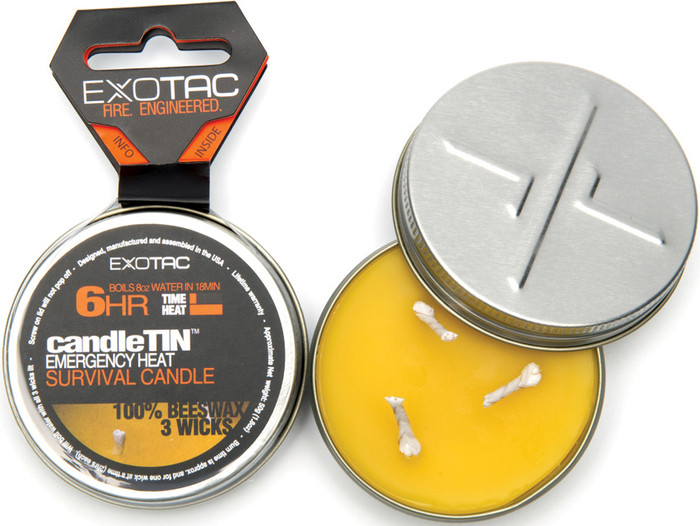 Exotac candleTIN Emergency Heat Survival Candle Tin Hot Burning