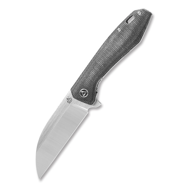 Discontinued QSP Pelican Folding Knife Linen Micarta Handle S35VN Plain Edge Satin QS118-D2