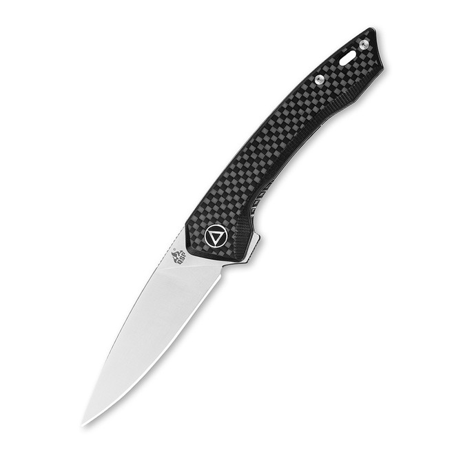 Discontinued QSP Leopard Folding Pocket Knife Black G10 CF Overlay Handle Satin Finish QS135-A