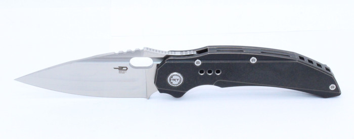 Bestech Exploit Folding Knife Black SW Ti Handle S35VN Plain Edge Satin BT2005B
