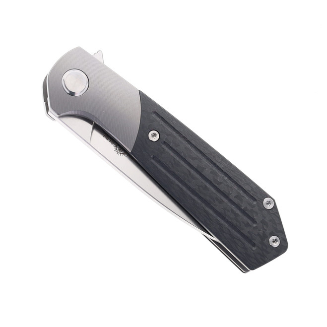 Two Sun Folding Knife Black Titanium Carbon Fiber Handle M390