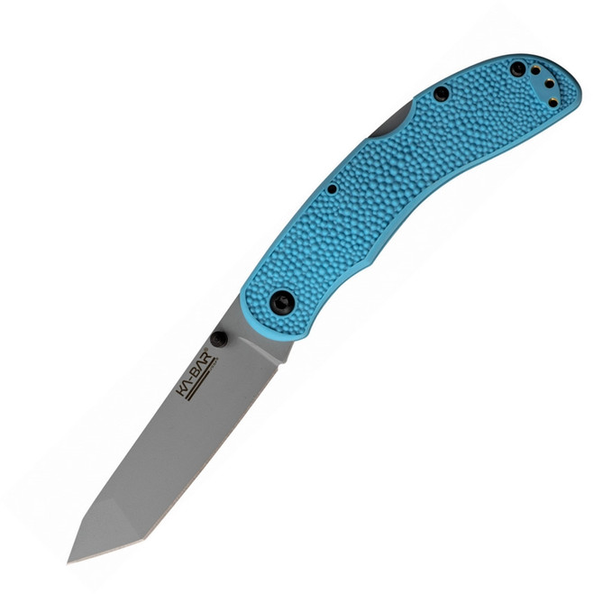 KaBar USSF Corser Folding Knife Blue Textured Handle Tanto Plain Edge KA5698SF