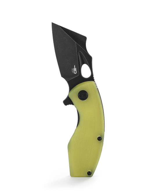 Bestech Lizard Folding Knife Lime Green G10 Handle D2 Plain Edge Black SW Finish BG39F