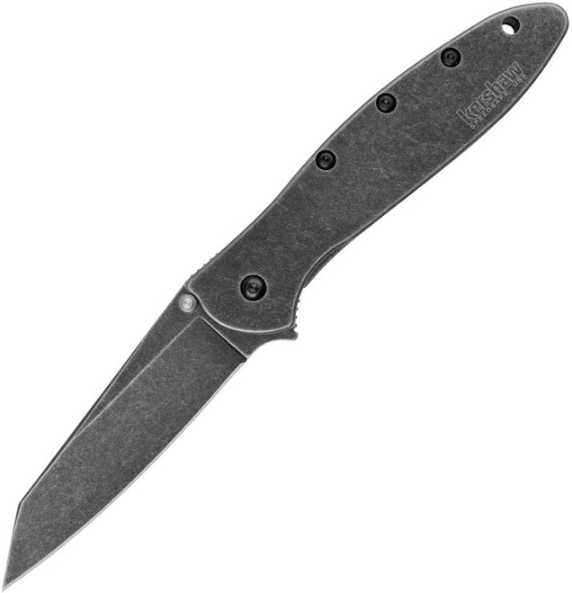 ペリシェ2000 BK 32H 6s Kershaw Random Leek Folding Knife Blackwash 410 SS Handle Sandvik
