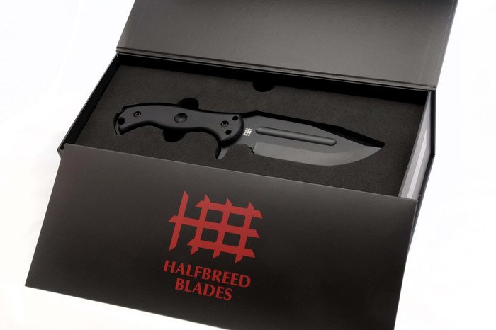 Halfbreed Blades Large Bush Fixed Blade Knife Black Titanium
