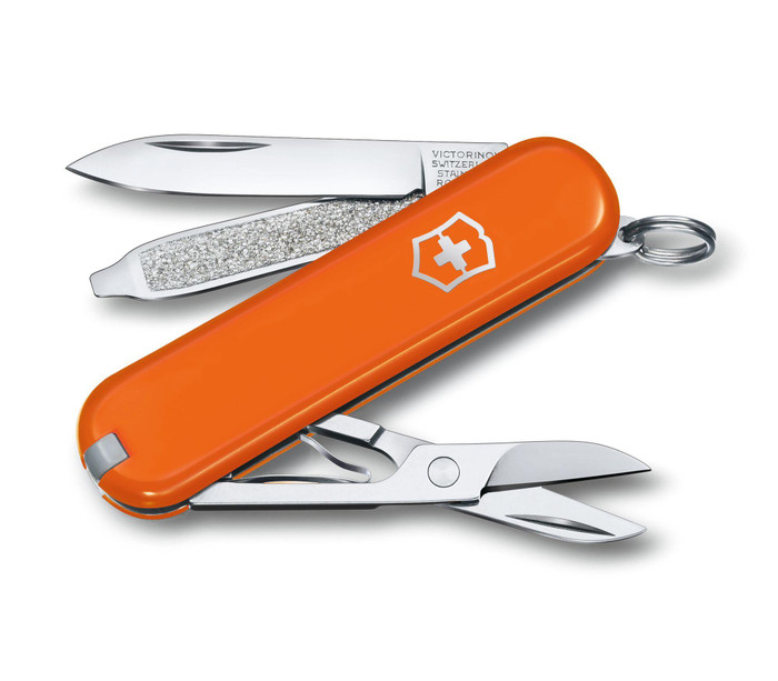 Victorinox Classic SD Swiss Multitool Mango Tango Handle Plain Edge 0.6223.83G