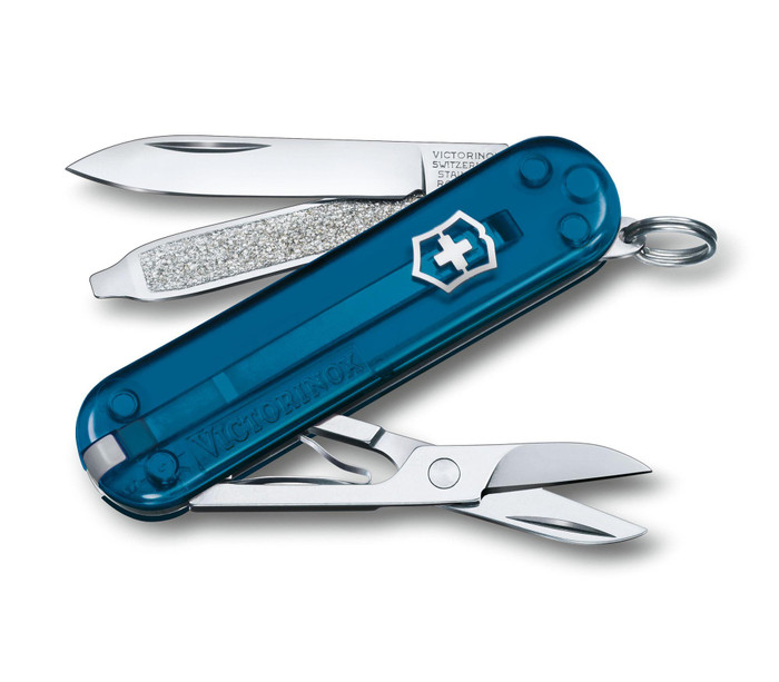 Victorinox Classic SD Multitool Transparent Sky High Handle Plain Edge 0.6223.T61G