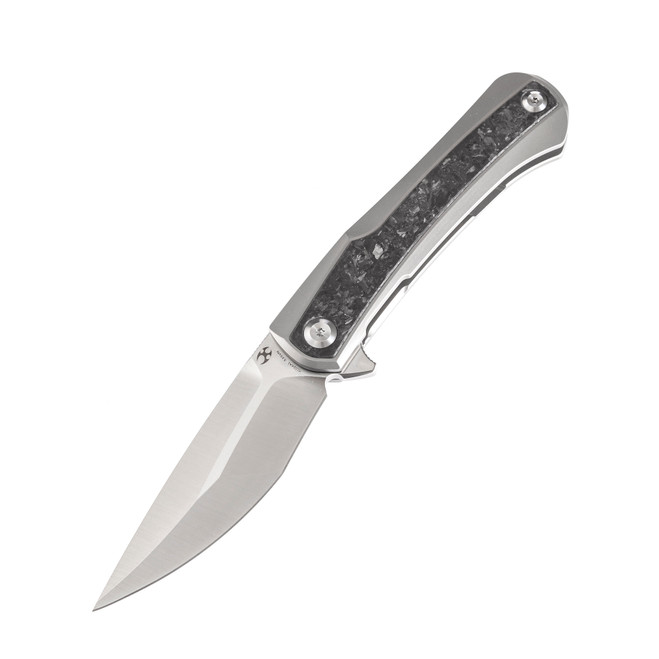 Kansept Kratos Folding Knife Titanium/Carbon Fiber Inlay Handle S35VN Plain Edge K1024A1
