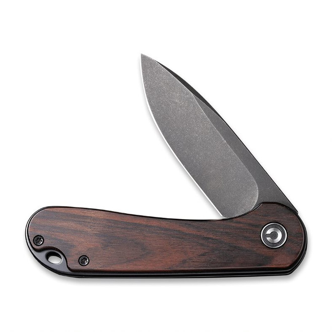 Civivi Elementum Folding Knife Black Ebony Wood Handle D2 Plain