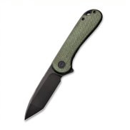 Civivi Elementum Folding Knife Green Micarta Handle D2 Tanto Plain Black Blade C907T-E