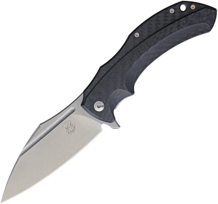 Bastinelli Creations Shadow FX-533 CF Folding Knife Black Carbon Fiber/SS Handle Elmax Plain Edge BAS216