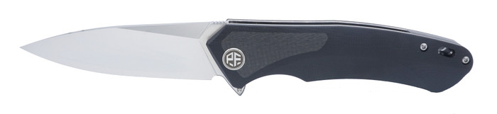 Petrified Fish Foldng Knife Black G10/Black Carbon Fiber Handle D2 Plain Edge Stonewash Finish PF-838-CW