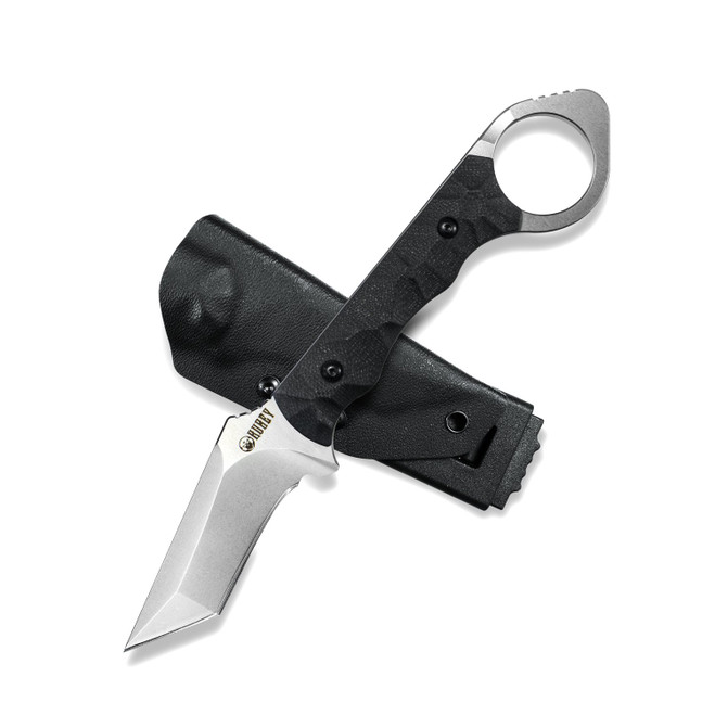 Kubey Wolf E-CQC Fixed Blade Knife Black G10 Handle D2 Plain Edge