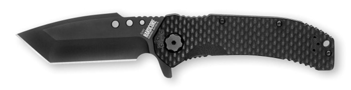 Hardcore Hardware Australia Milspec Folding Knife Black G10 Handle S30V Tanto Point Plain Black Blade MILF-03