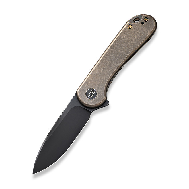 WE Elementum Folding Knife Bronze Titanium Handle 20CV Plain Edge Black Stonewash Finish WE18062X-4