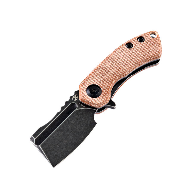 Kansept Korvid Mini Folding Knife Light Brown Micarta Handle 154CM Plain Edge T3030A5