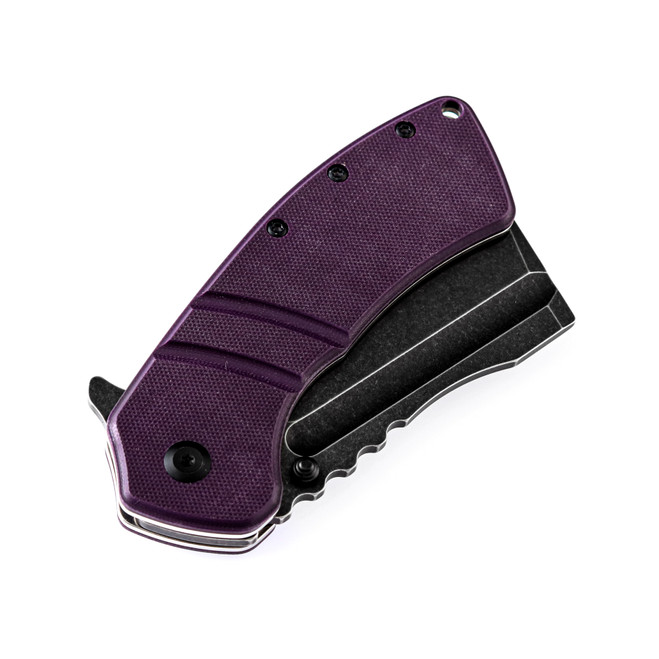 Kansept Korvid XL Folding Knife Purple G10 Handle 154CM Black