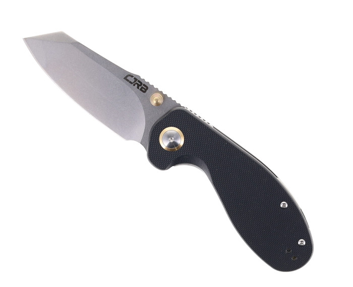 CJRB More Maileah Folding Knife Black G10 Handle AR-RPM9 Plain Edge Stonewash Finish J1918L-BK
