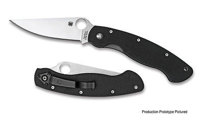 Spyderco Military Plain Edge Folding Knife S30V Black G10 Handle C36GPE