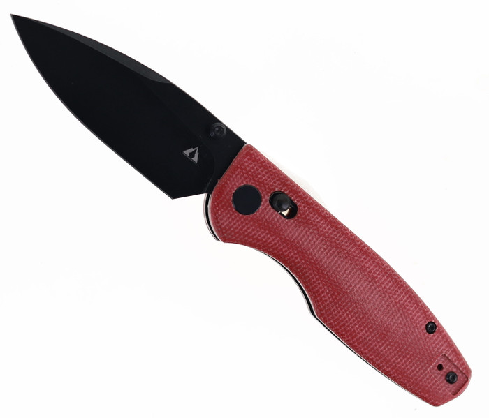 CMB Predator Folding Knife Red Micarta Handle 14C28N Plain Black Blade CMB-08RB