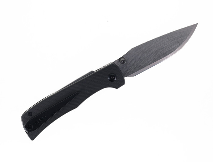 Sandrin Monza Folding Knife Black Zirconium Handle Tungsten Plain