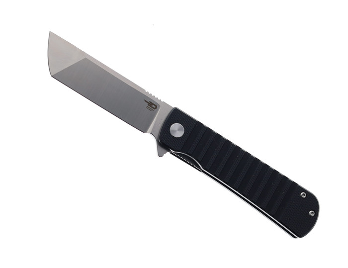 Bestech Titan Flipper Pocket Knife Black G10 Handle D2 Plain Edge BG49A-1