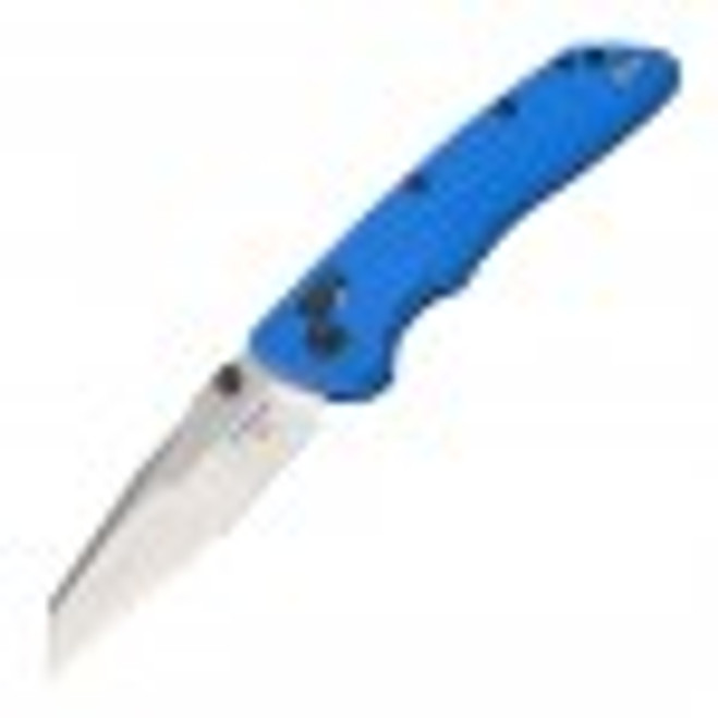 Hogue Deka Folding Knife Blue Polymer Handle Whancliffe MagnaCut Plain Edge Tumbled Finish 24363