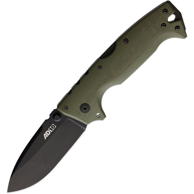 Cold Steel Demko AD-10 Folding Knife OD Green G10 Handle S35VN Plain Black Blade CS28DDODBK