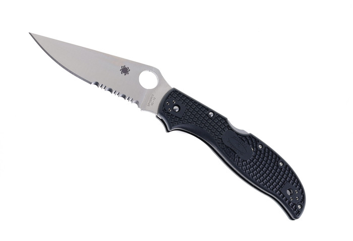 Spyderco Stretch XL Folding Knife Black FRN Handle VG-10 Partially Serrated Edge C258PSBK