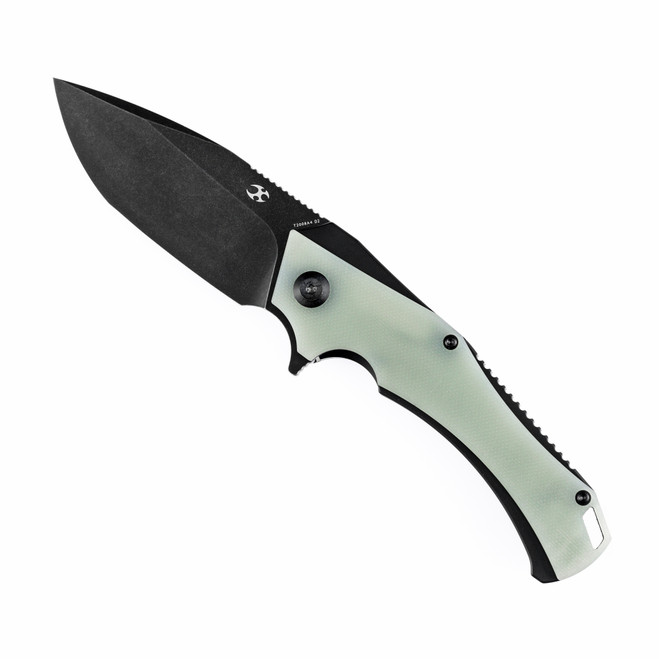 Discontinued Kansept Mini Hellx Folding Knife Jade G10 Handle D2 Plain Black Blade T2008A4