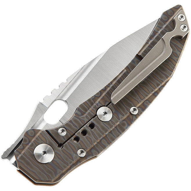 Bestech Exploit Folding Knife Tiger Titanium Handle S35VN Plain