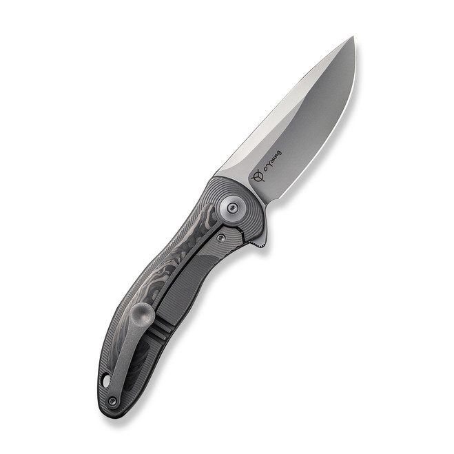 WE Synergy 2v2 Folding Knife Titanium/Shredded Carbon Fiber